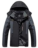 R RUNVEL Mens Waterproof Jackets Winter Coats for Men Walking Fishing Hiking Ski Rain Warm Fleece...